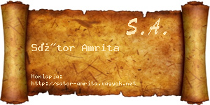Sátor Amrita névjegykártya